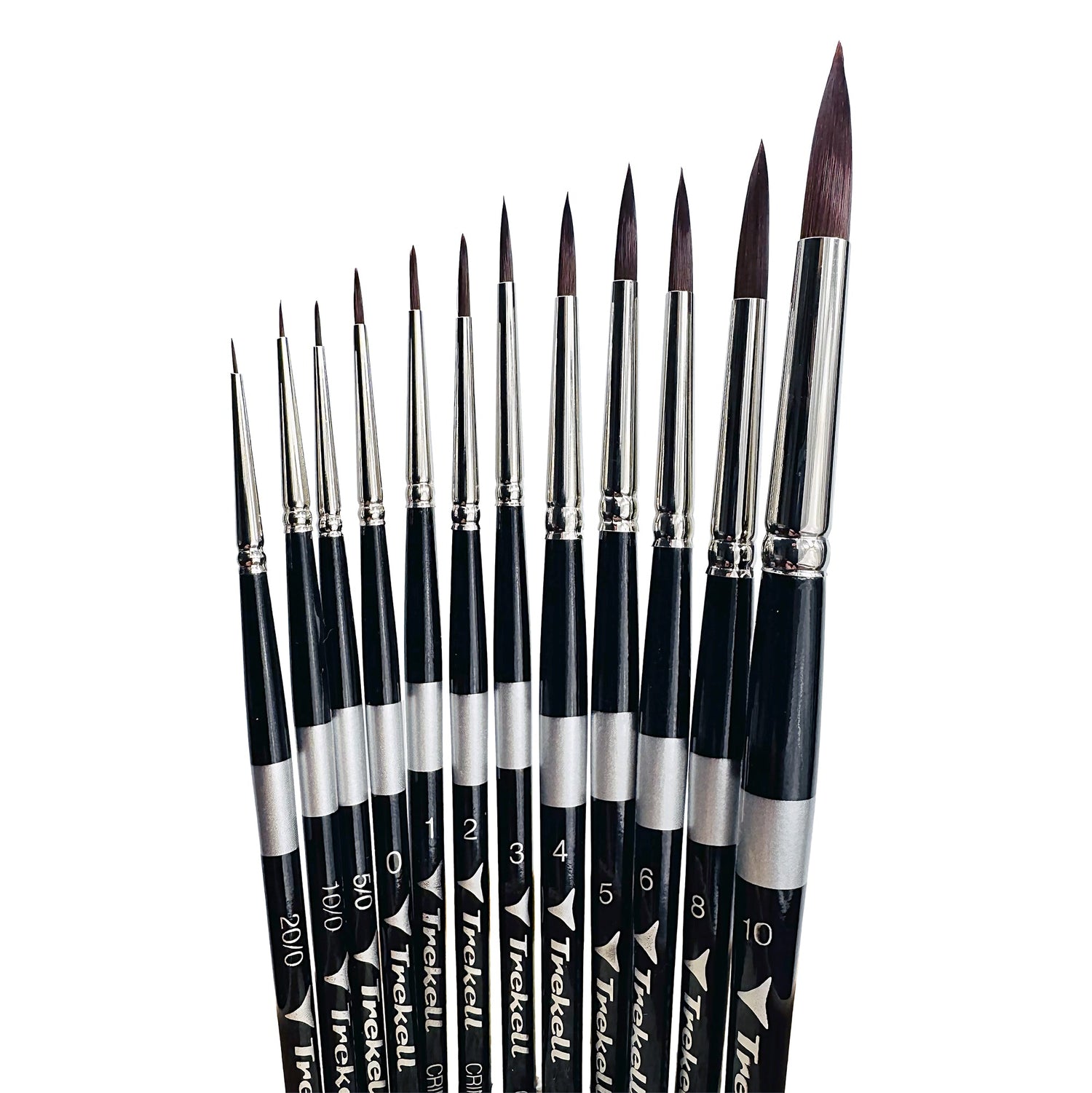 Trekell Crimson Taklon Complete Round Brush Set - Short Handle