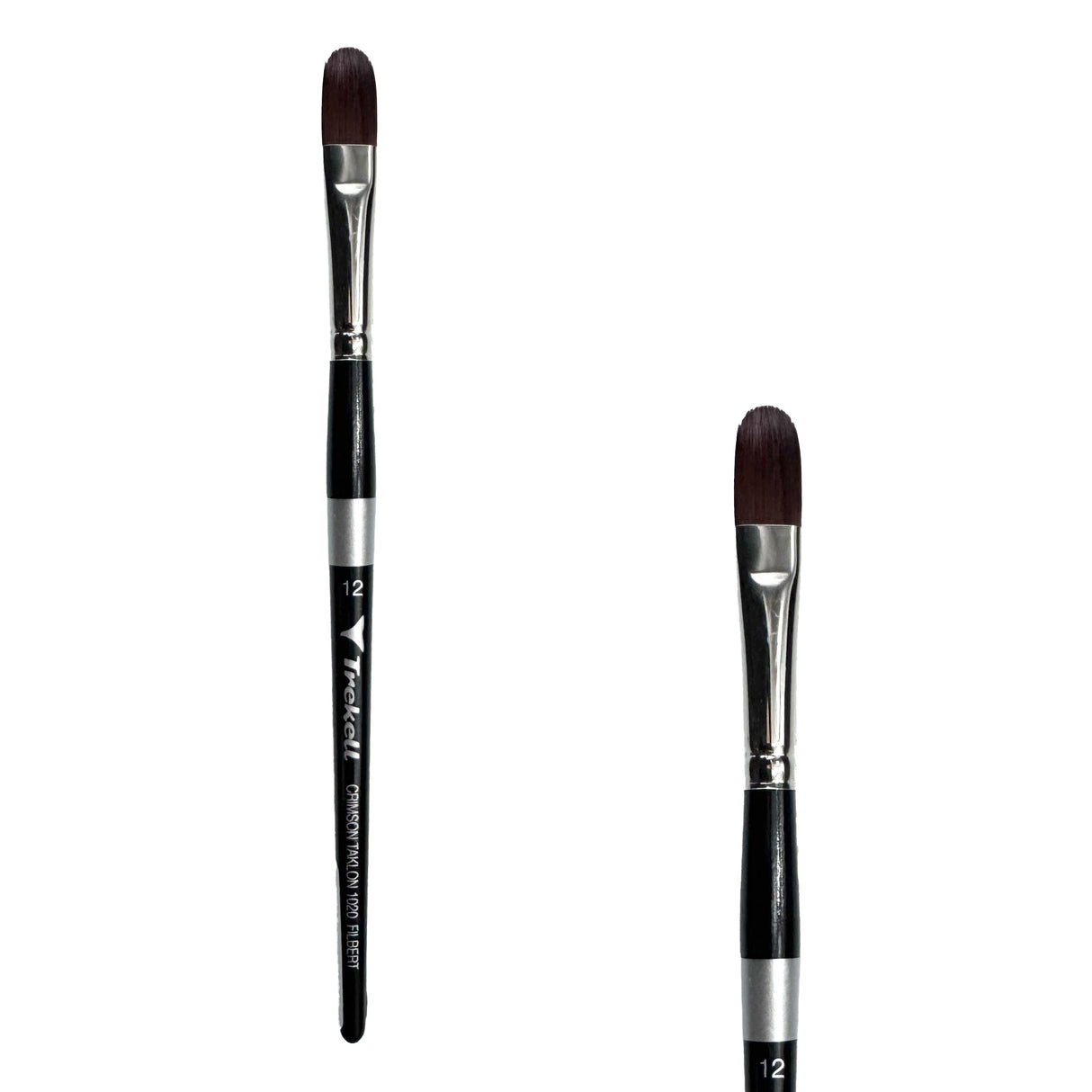 Trekell Crimson Taklon Short Handle Artist Brush - Size #12 Filbert
