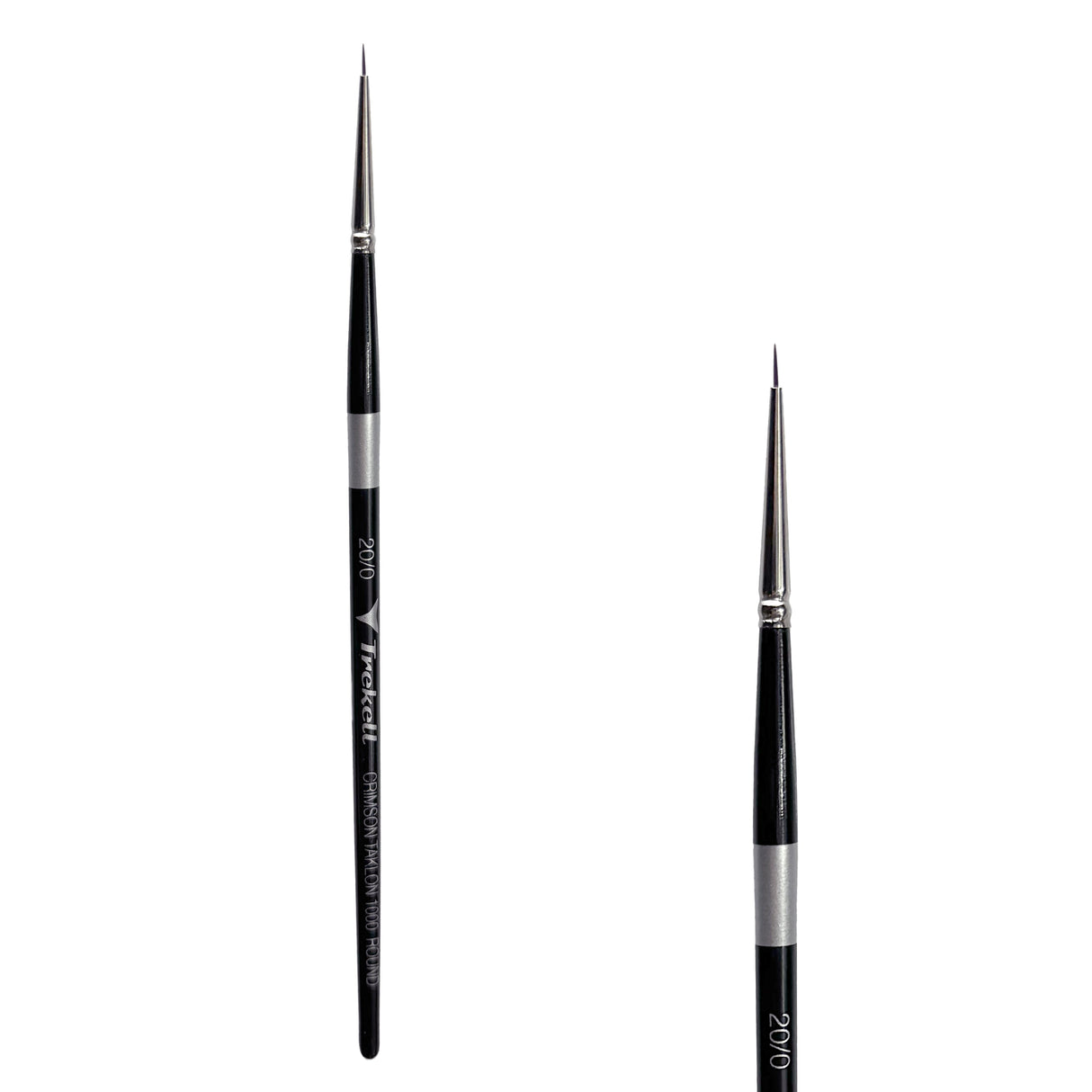 Trekell Crimson Taklon Short Handle Artist Brush - Size #20/0 Round