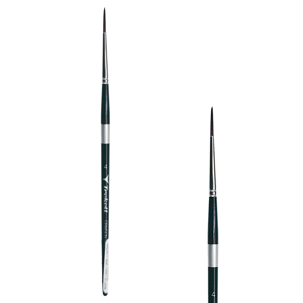 Trekell Crimson Taklon Short Handle Artist Brush - Size #4 Liner