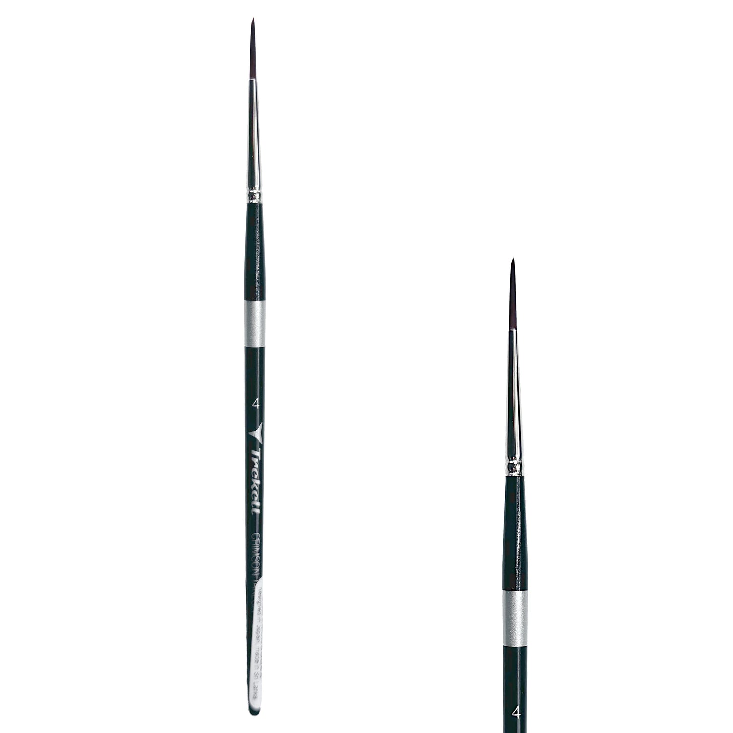 Trekell Crimson Taklon Short Handle Artist Brush - Size #4 Liner