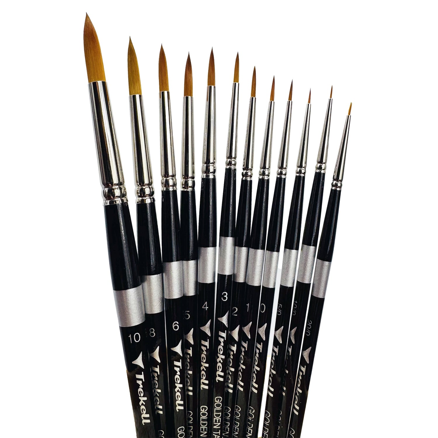 Trekell Golden Taklon Complete Round Brush Set - Short Handle