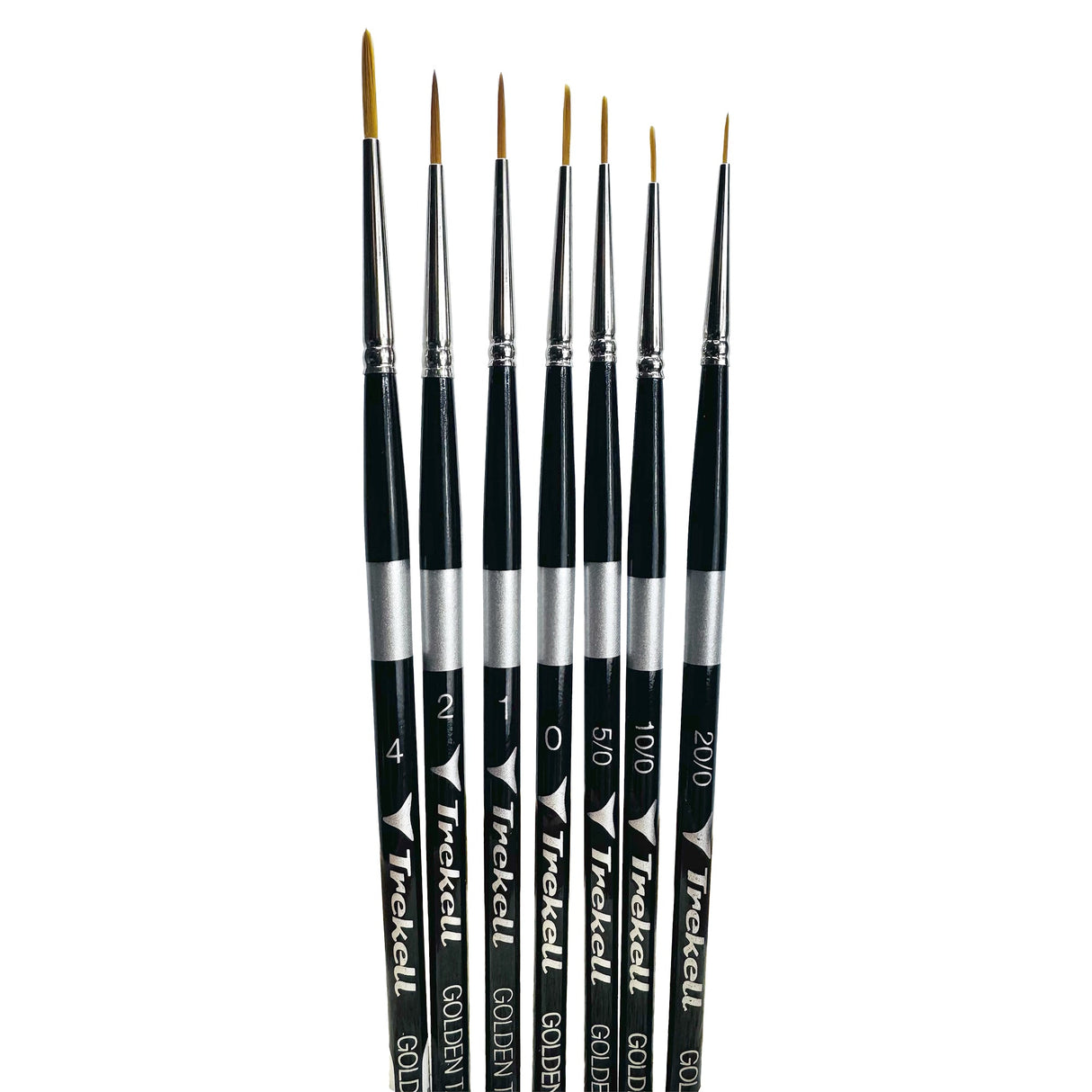 Trekell Golden Taklon Complete Liner Brush Set - Short Handle