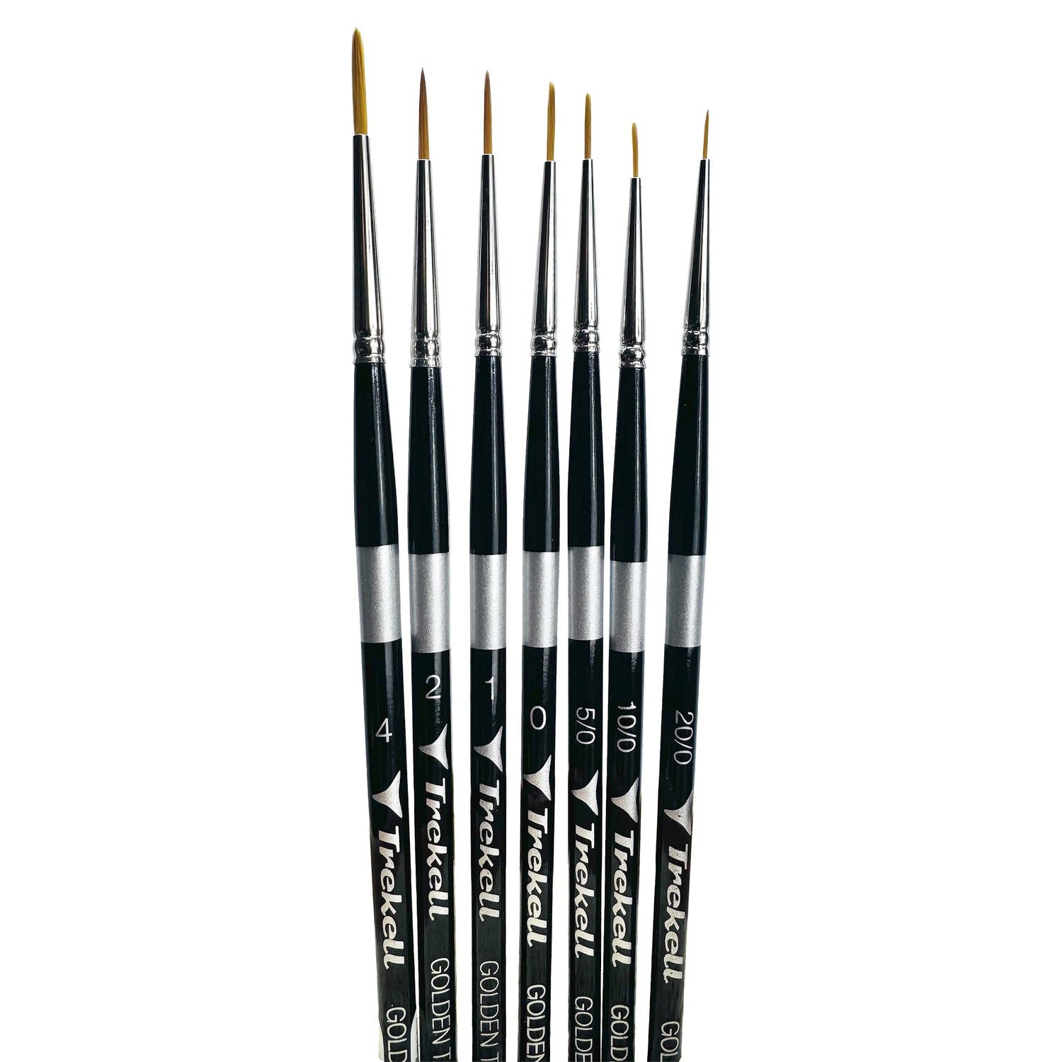 Trekell Golden Taklon Complete Liner Brush Set - Short Handle