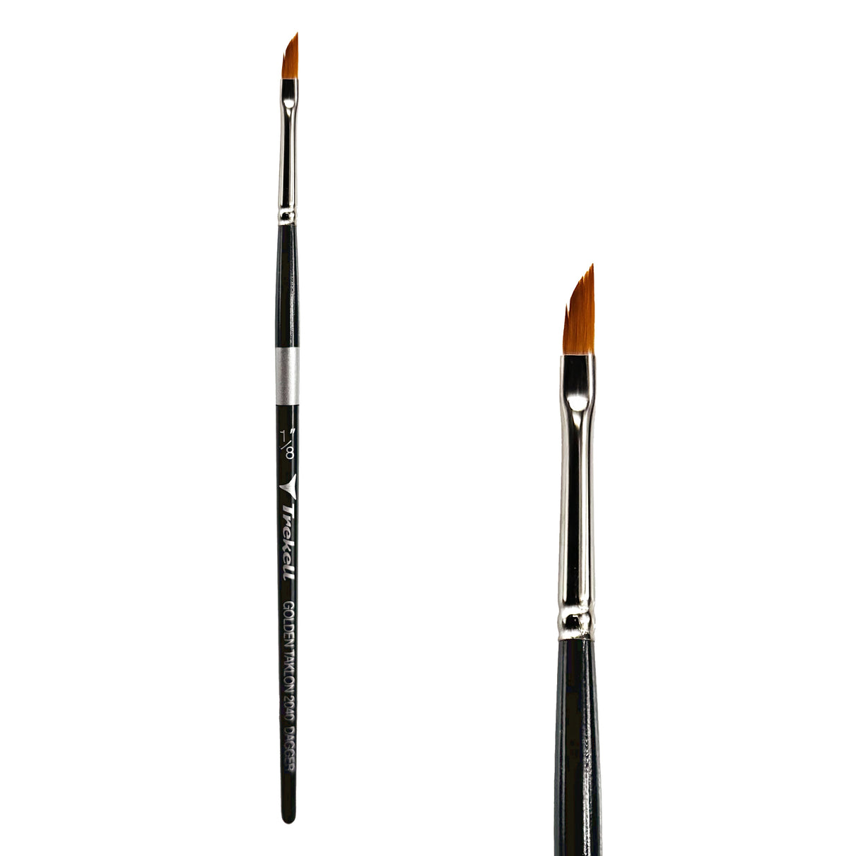 Trekell Golden Taklon Short Handle Artist Brush -  Size 1/8" Dagger