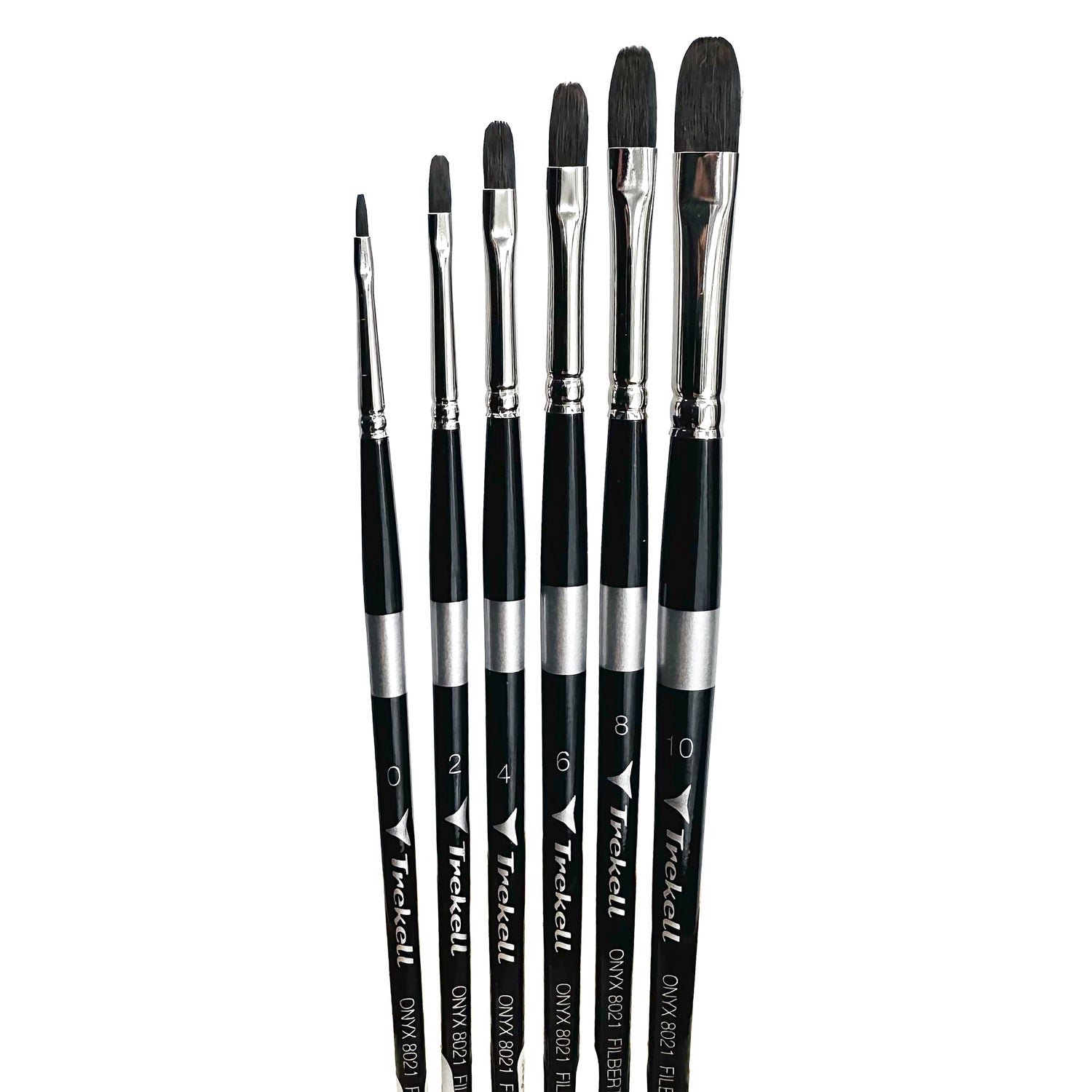 Trekell Onyx Complete Filbert Brush Set - Short Handle