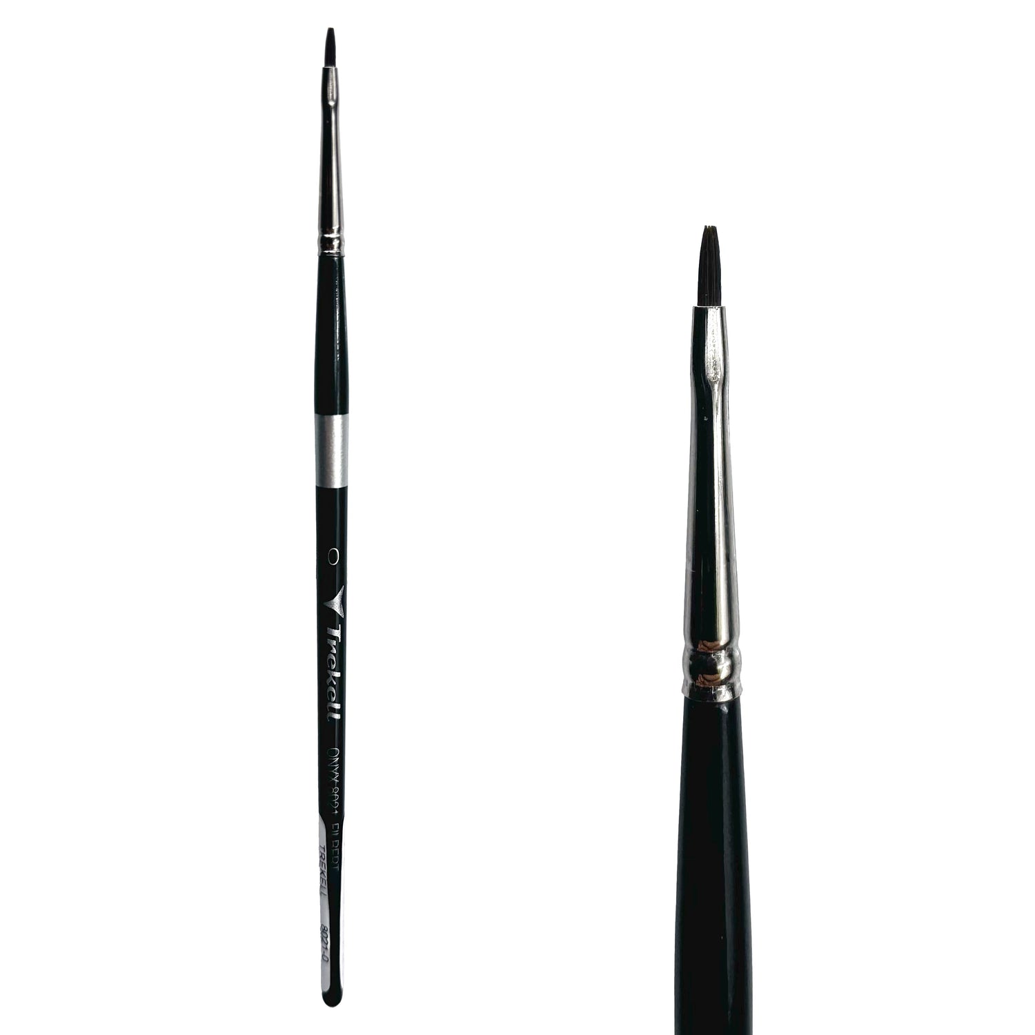 Trekell Onyx Synthetic Squirrel Short Handle Artist Brush - Size #0 Filbert