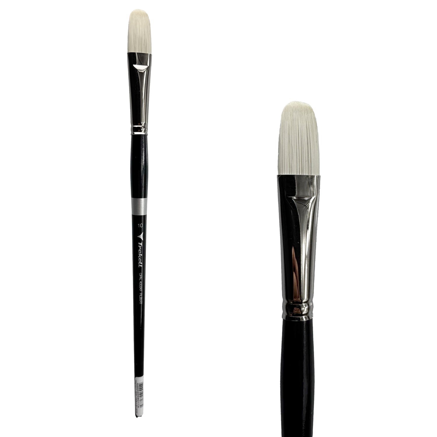 Trekell Opal Synthetic Hog Bristle Long Handle Artist Brush - Size #10 Filbert