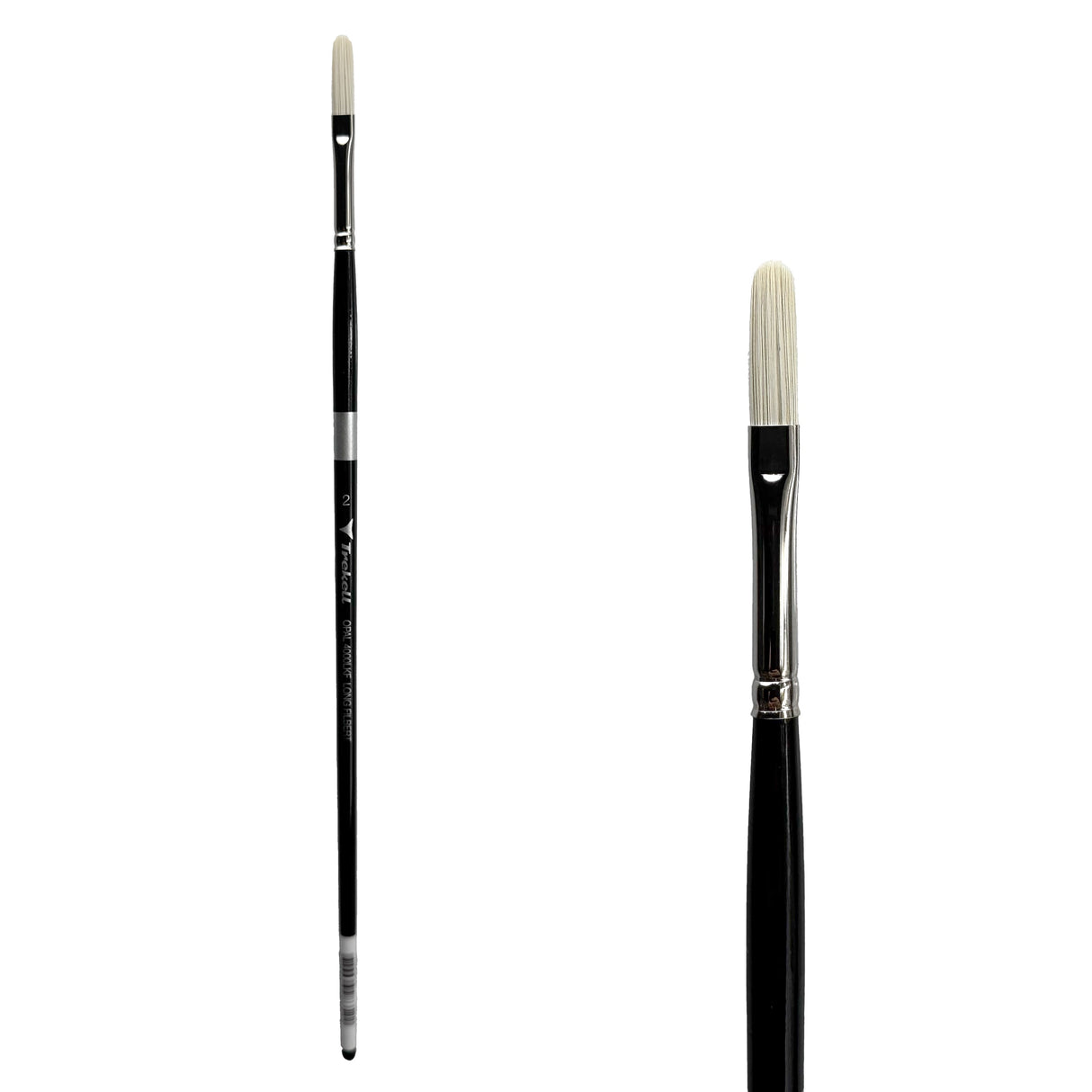 Trekell Opal Synthetic Hog Bristle Long Handle Artist Brush - Size #2 Long Filbert