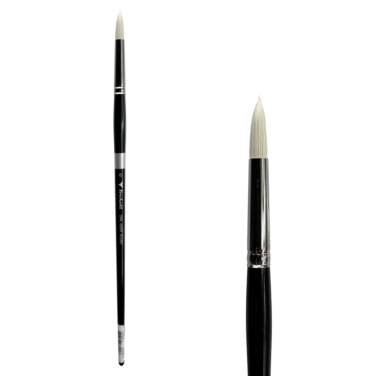 Trekell Opal Synthetic Hog Bristle Long Handle Artist Brush - Size #6 Round