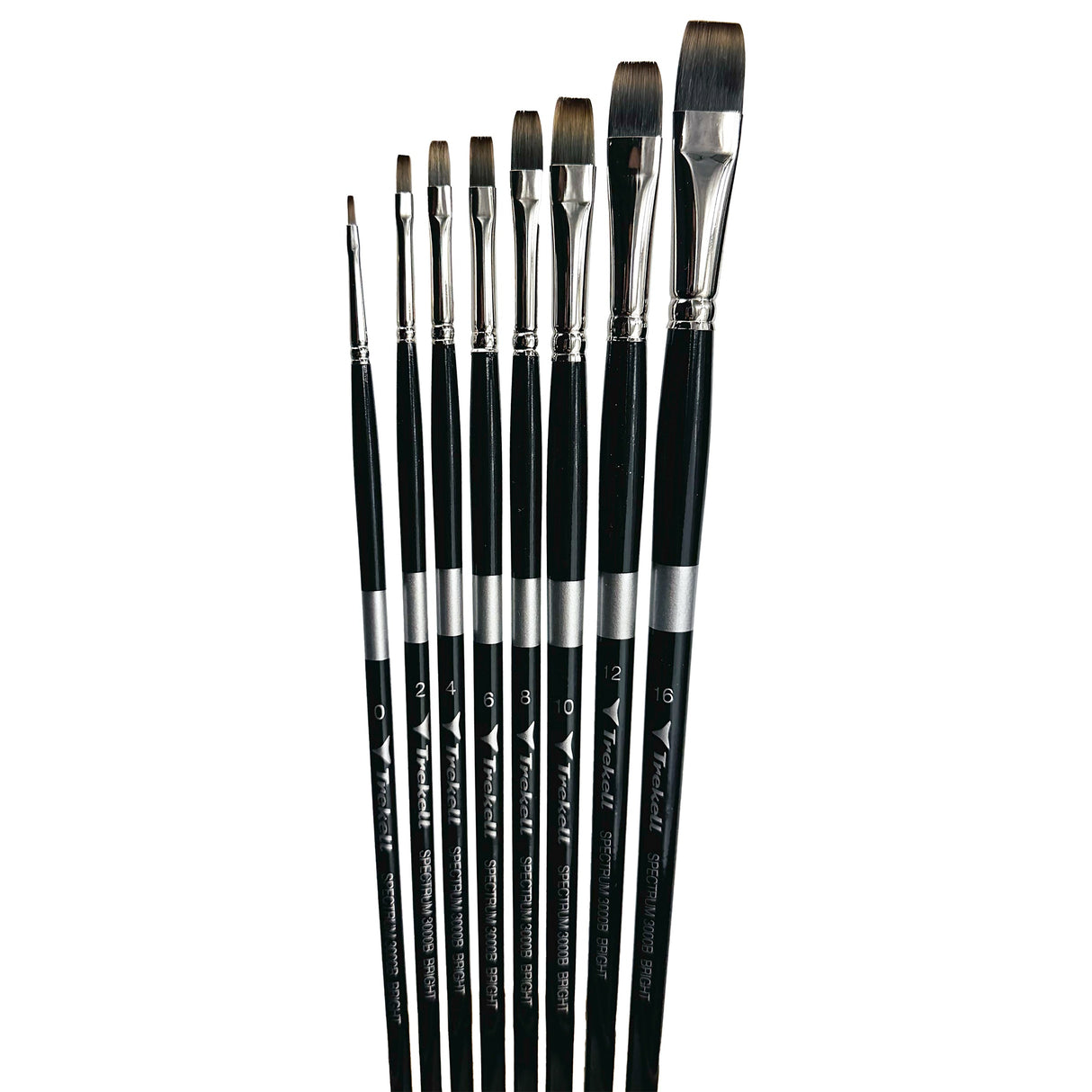 Trekell Spectrum Long Handle Artist Brush - Complete Brush Set - Bright