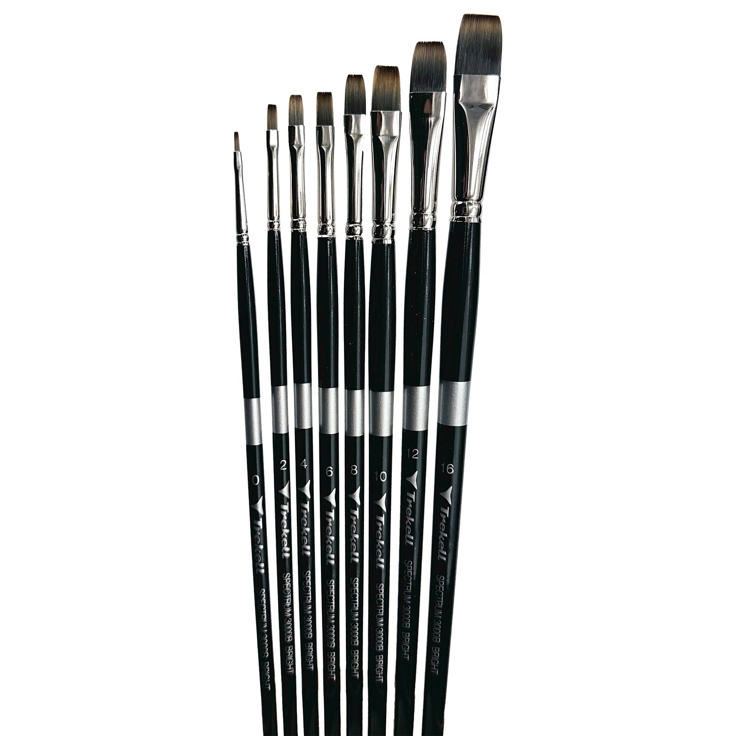Trekell Spectrum Long Handle Artist Brush - Complete Brush Set - Bright