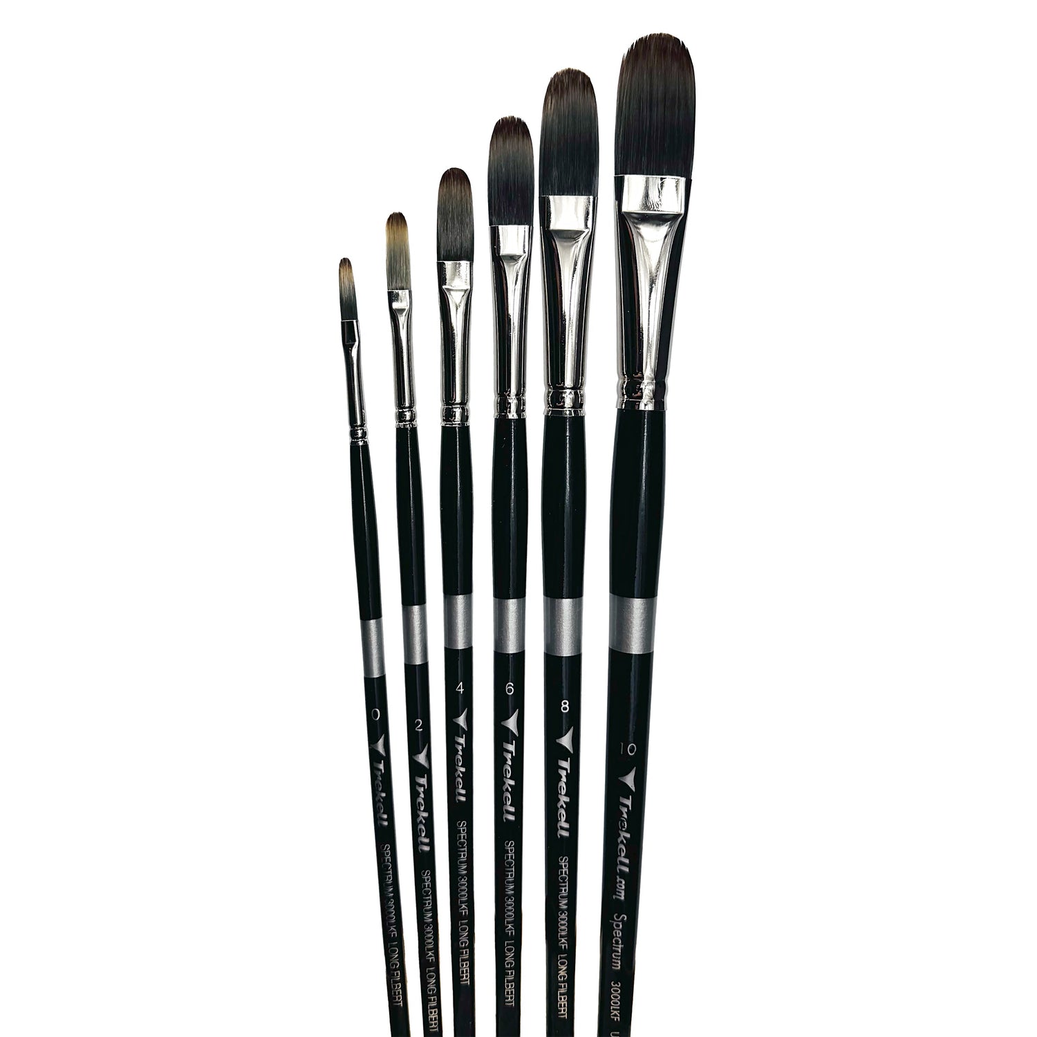 Trekell Spectrum Long Handle Artist Brush - Complete Brush Set -  Long Filbert
