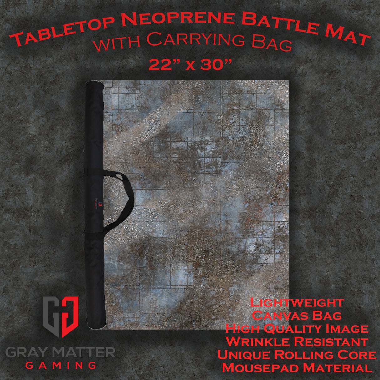 Urban Ruins - Neoprene Battle Mat - Warhammer, AoS, 40K, Kill Team, MCP, Shatterpoint, Legion, Deadzone, More