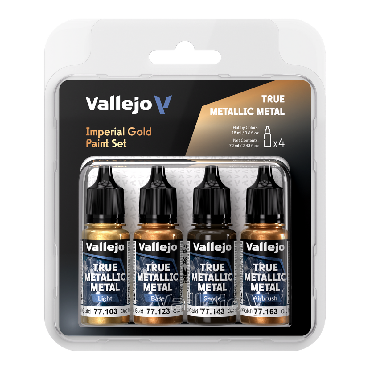 Vallejo True Metallic Metal Imperial Gold 4-Color Paint Set