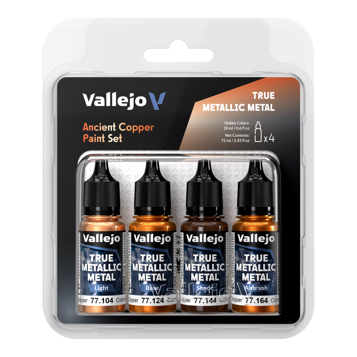 Vallejo True Metallic Metal Ancient Copper 4-Color Paint Set