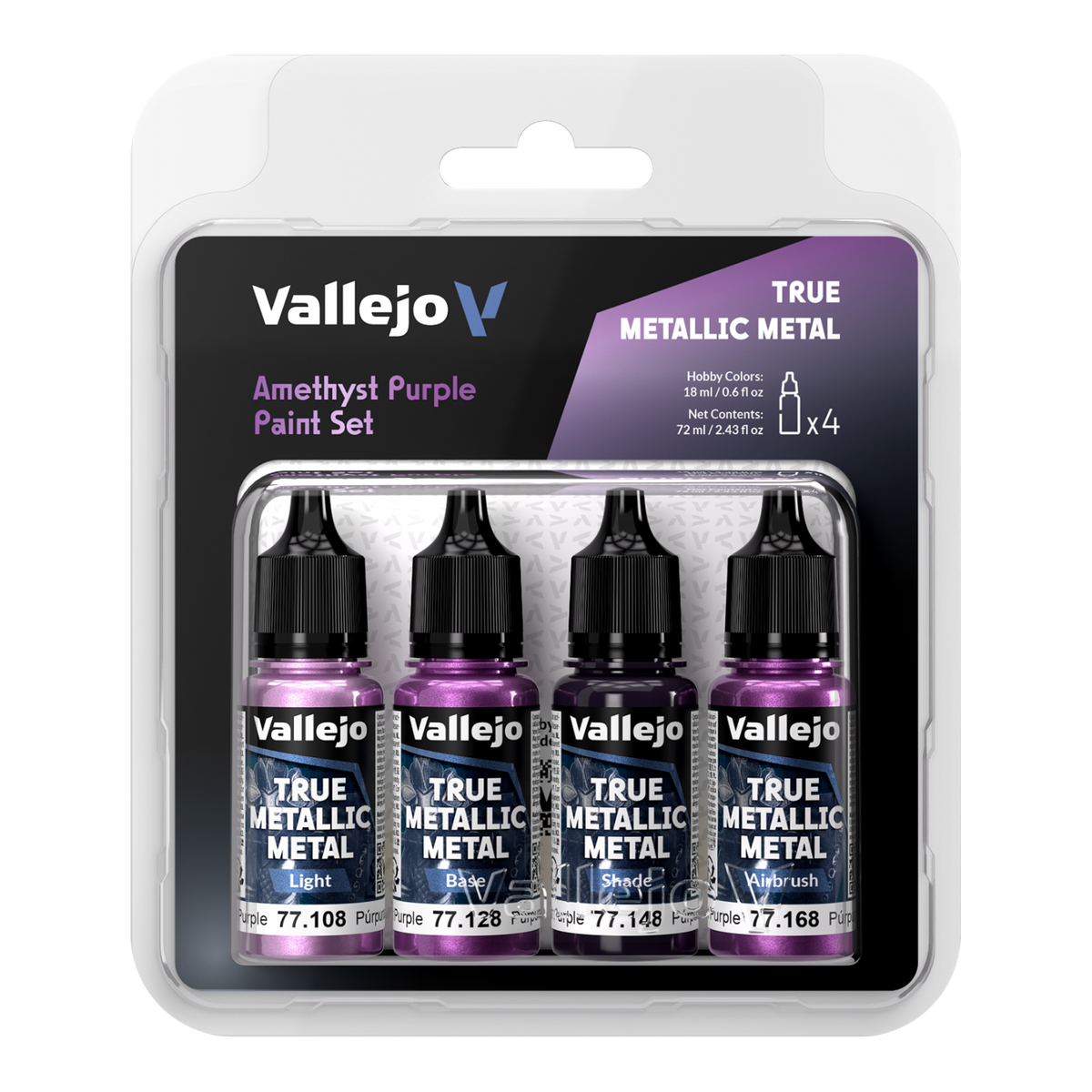 Vallejo True Metallic Metal Amethyst Purple 4-Color Paint Set
