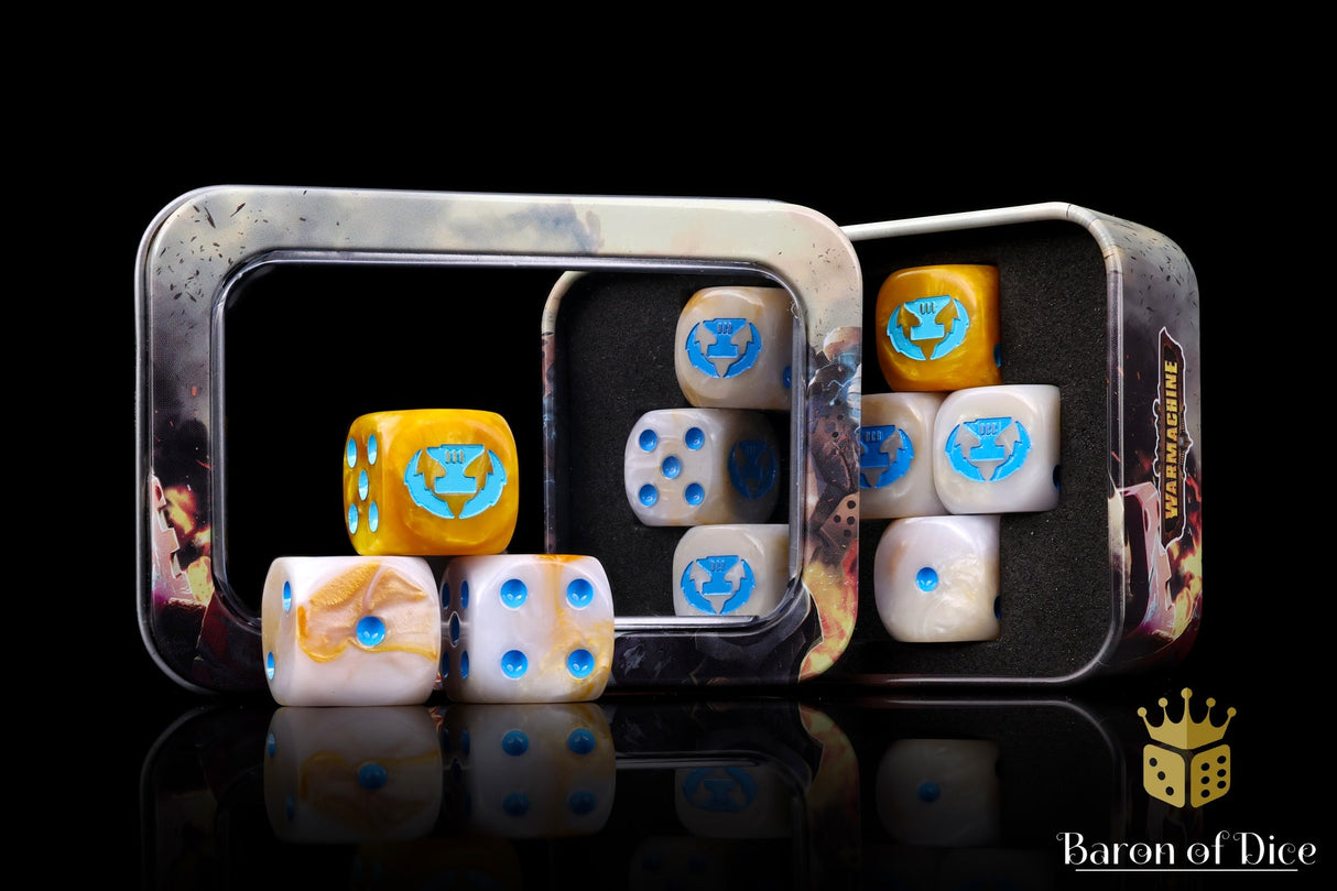 Warmachine: Cygnar Storm Forge Official Dice Set