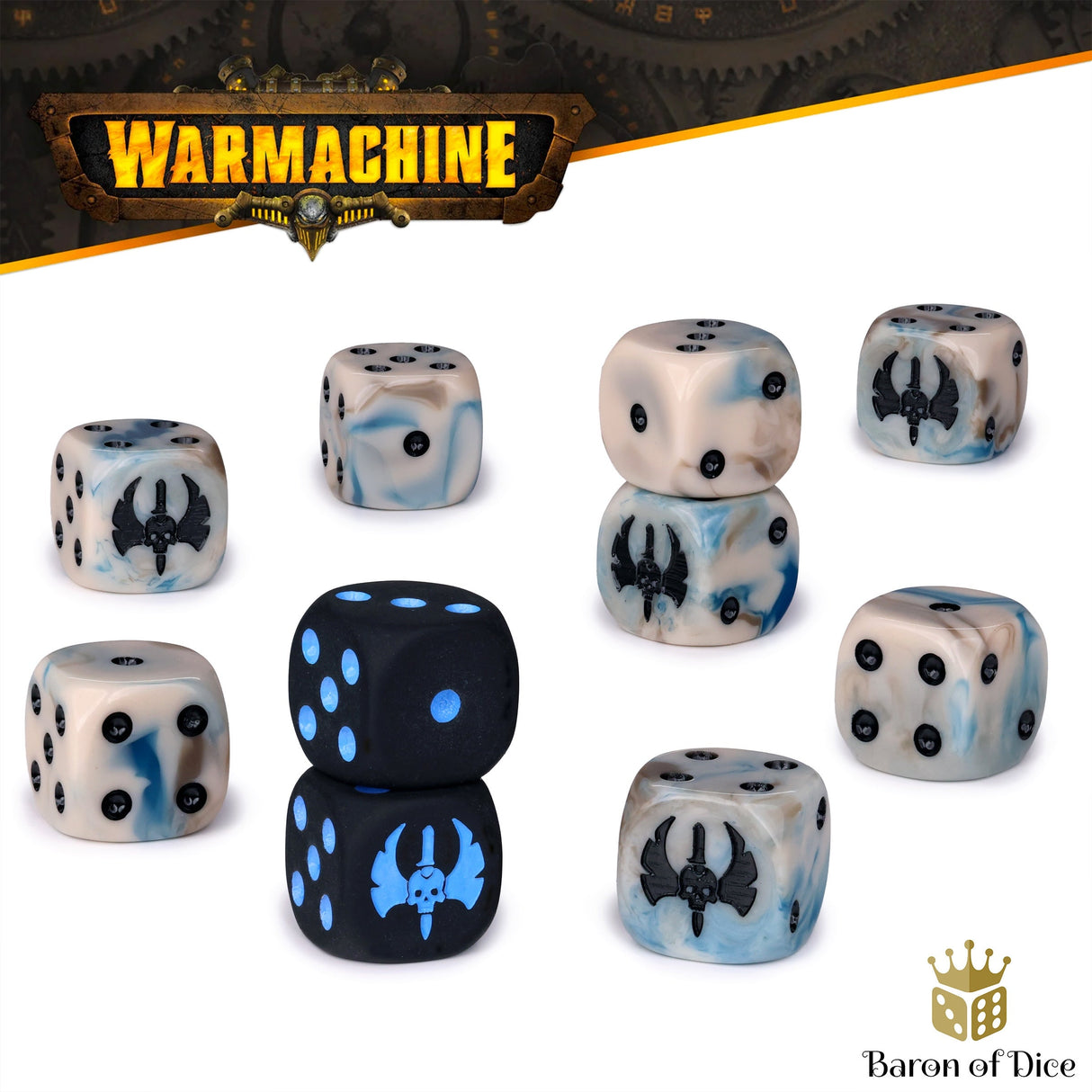 Warmachine: Cygnar Gravediggers Official Dice Set