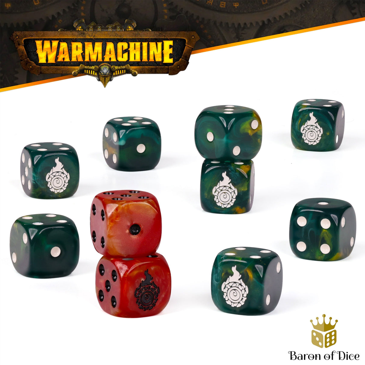 Warmachine: Southern Kriels, Fire Tongue Warriors Official Dice Set