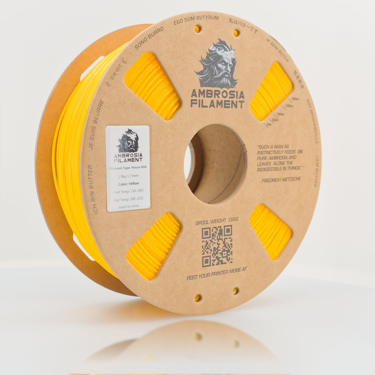 AMBROSIA ASA Filament of the Gods - 1KG Bambu AMS Friendly Cardboard Spools Premium 3D Printing Filament House ASA