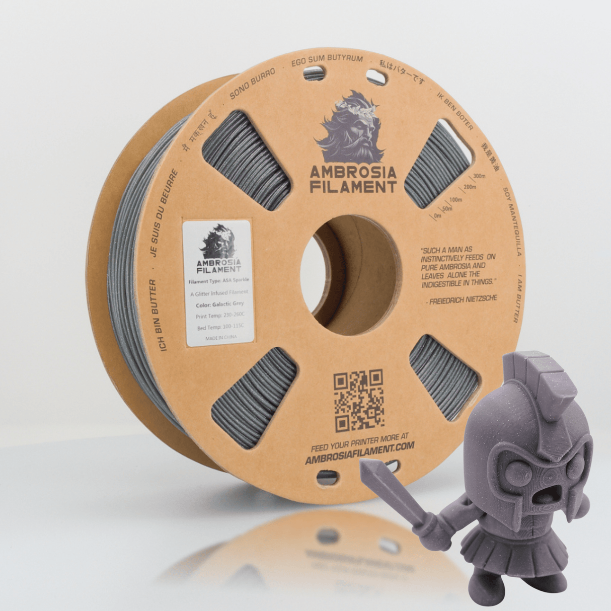 AMBROSIA ASA Galactic Filament of the Gods (Glitter / Sparkle) - 1KG Bambu AMS Friendly Cardboard Spools Premium 3D Printing Filament