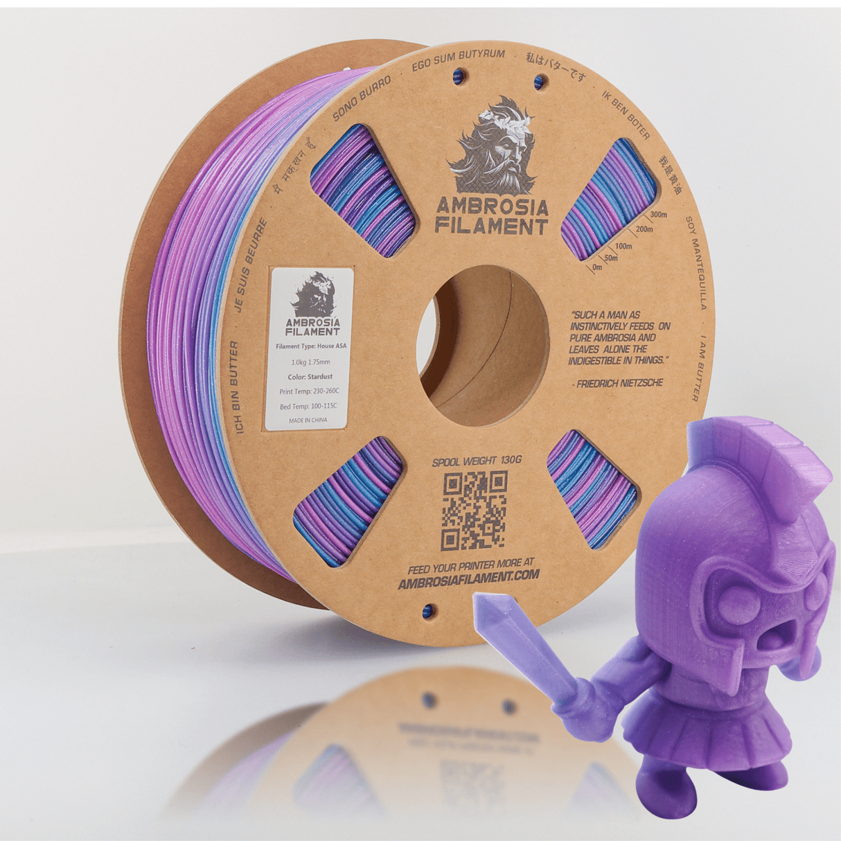 AMBROSIA ASA Galactic Filament of the Gods (Glitter / Sparkle) - 1KG Bambu AMS Friendly Cardboard Spools Premium 3D Printing Filament