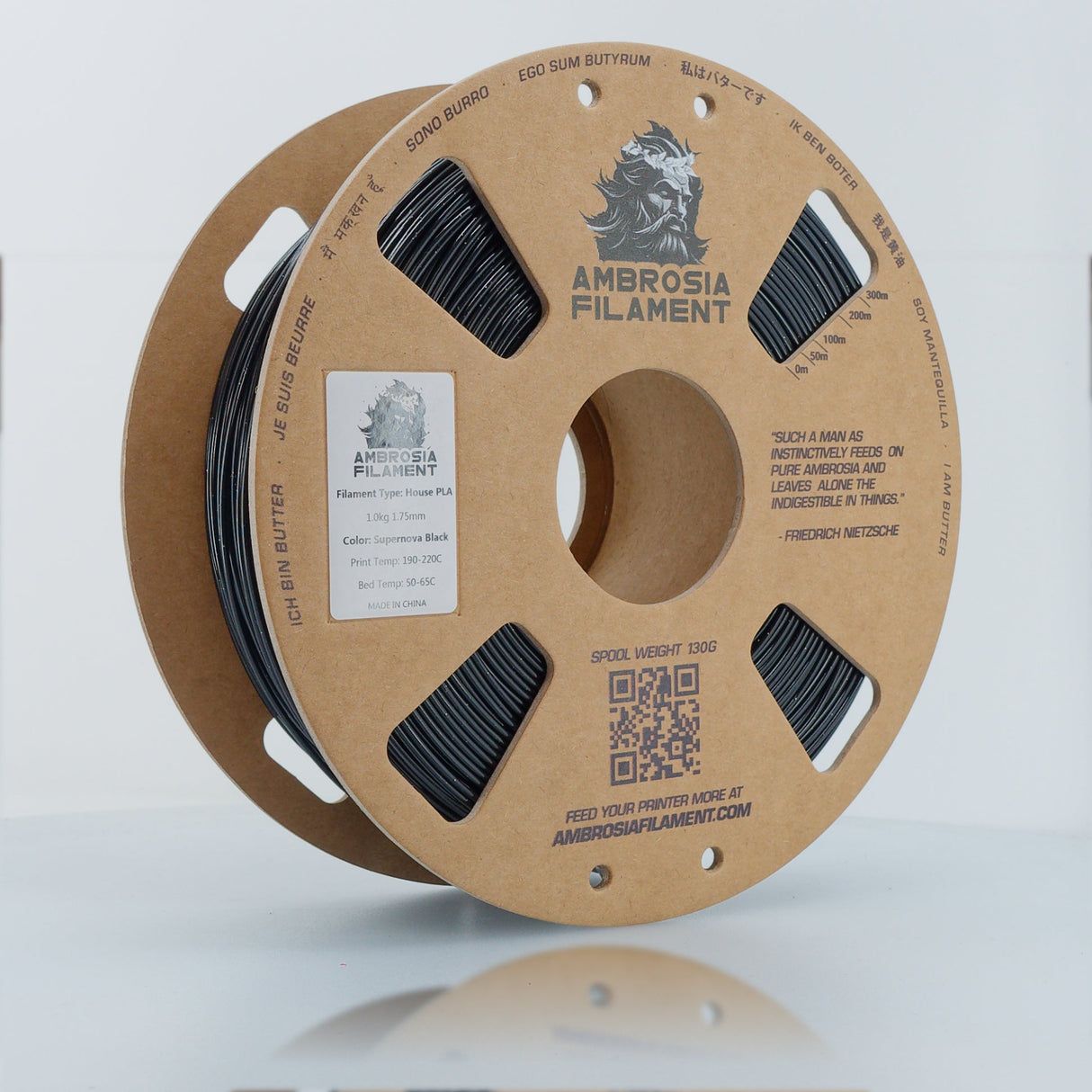 AMBROSIA Galactic (Sparkle) PLA Filament of the Gods - 1KG Bambu AMS Friendly Cardboard Spools Premium 3D Printing Filament