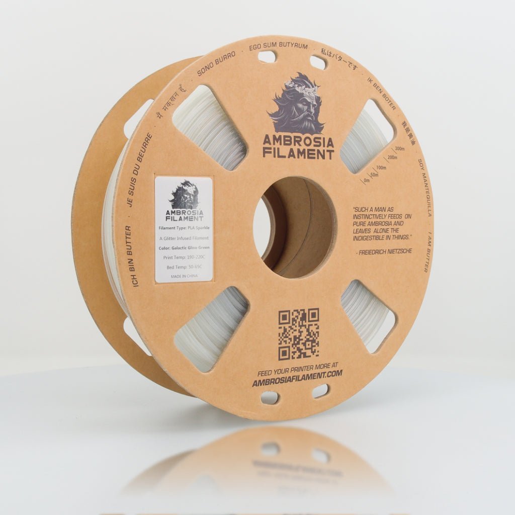 AMBROSIA Galactic (Sparkle) PLA Filament of the Gods - 1KG Bambu AMS Friendly Cardboard Spools Premium 3D Printing Filament