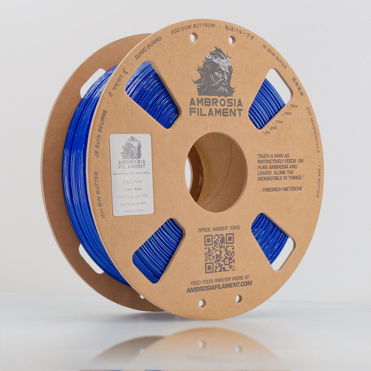 AMBROSIA PETG Filament of the Gods - 1KG Bambu AMS Friendly Cardboard Spools Premium 3D Printing Filament