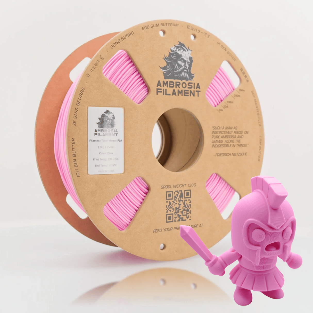 AMBROSIA PLA Filament of the Gods - 1KG Bambu AMS Friendly Cardboard Spools Premium 3D Printing Filament