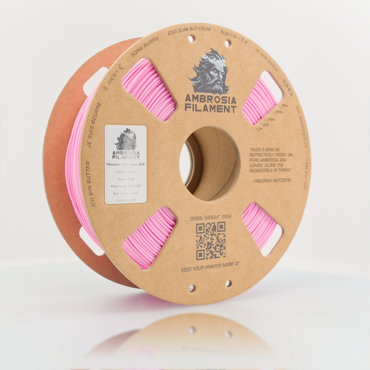 AMBROSIA PLA Filament of the Gods - 1KG Bambu AMS Friendly Cardboard Spools Premium 3D Printing Filament