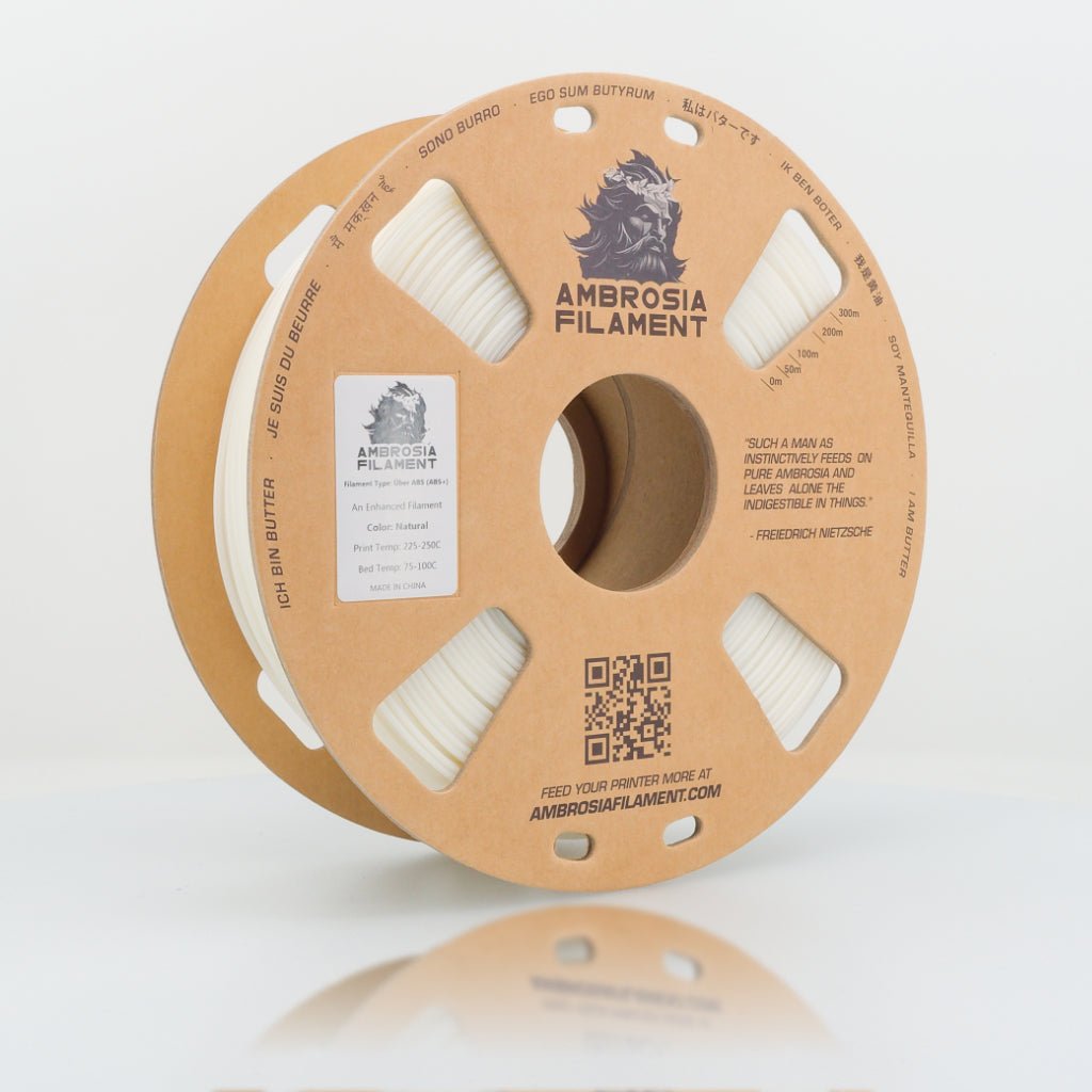 AMBROSIA Über ABS Filament of the Gods - 1KG Bambu AMS Friendly Cardboard Spools Premium 3D Printing Filament ABS+