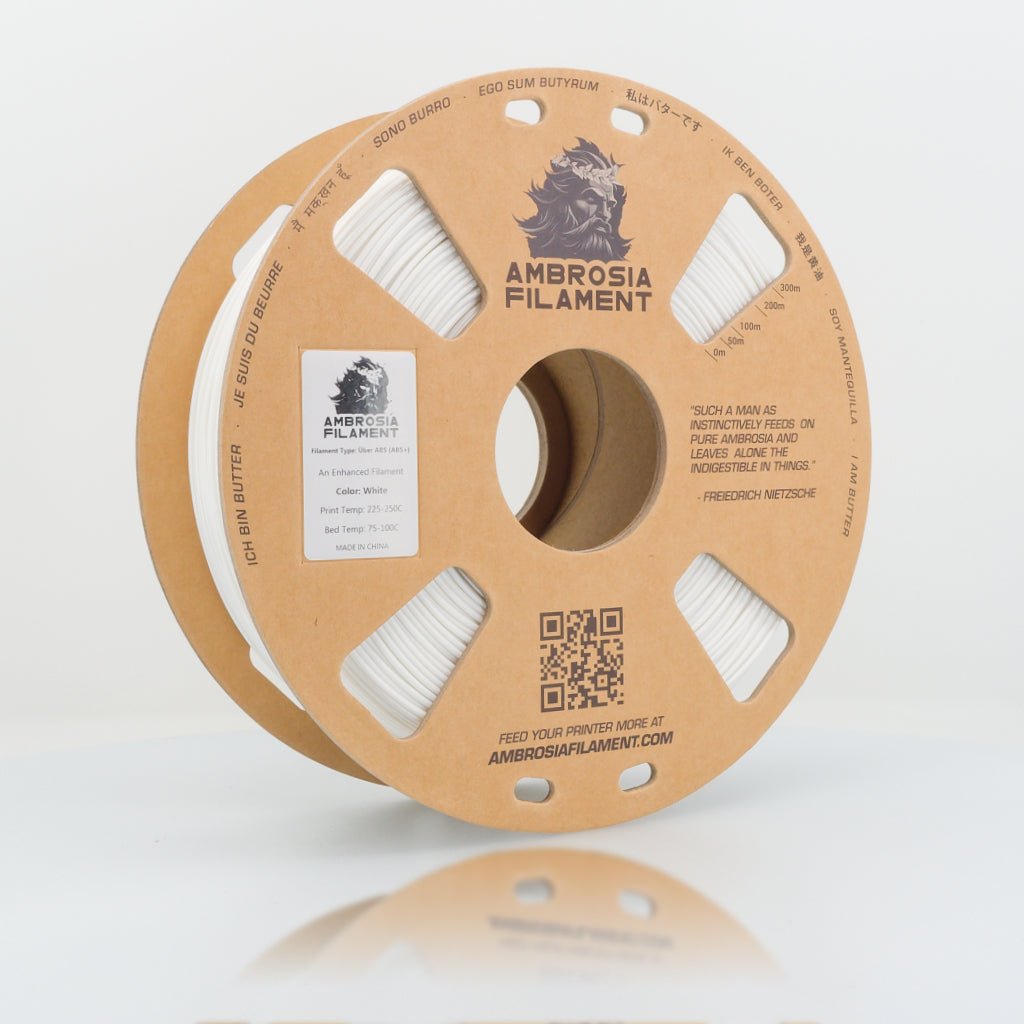 AMBROSIA Über ABS Filament of the Gods - 1KG Bambu AMS Friendly Cardboard Spools Premium 3D Printing Filament ABS+