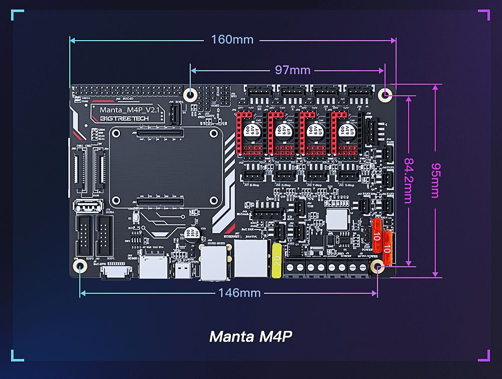 BTT Manta M4P Klipper Controller Board / 3D Printer Control System using CB1/CM4