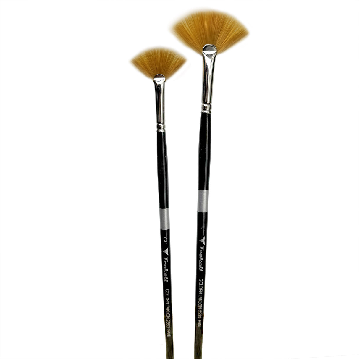 Trekell Golden Taklon Long Handle Artist Brush - Complete Set - Fan