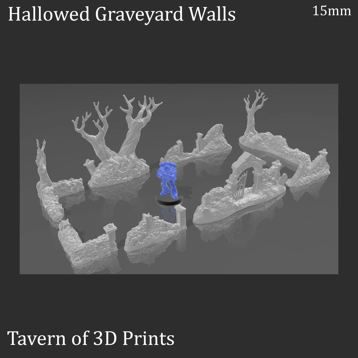 Hallowed Graveyard Walls - Fantasy Terrain