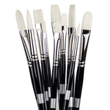 Trekell Opal Synthetic Hog Bristle Artist Brushes - Long Handle for Oil and Acrylic Painting