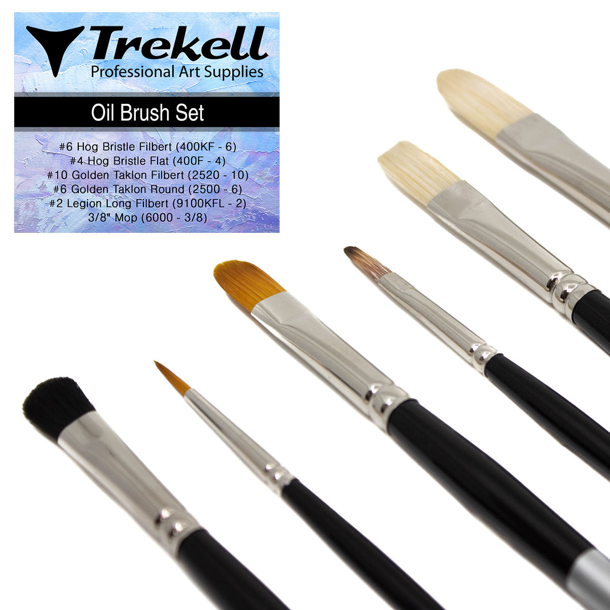 Trekell Oil Brush Set - Premium Artist Brushes for Oil Paint