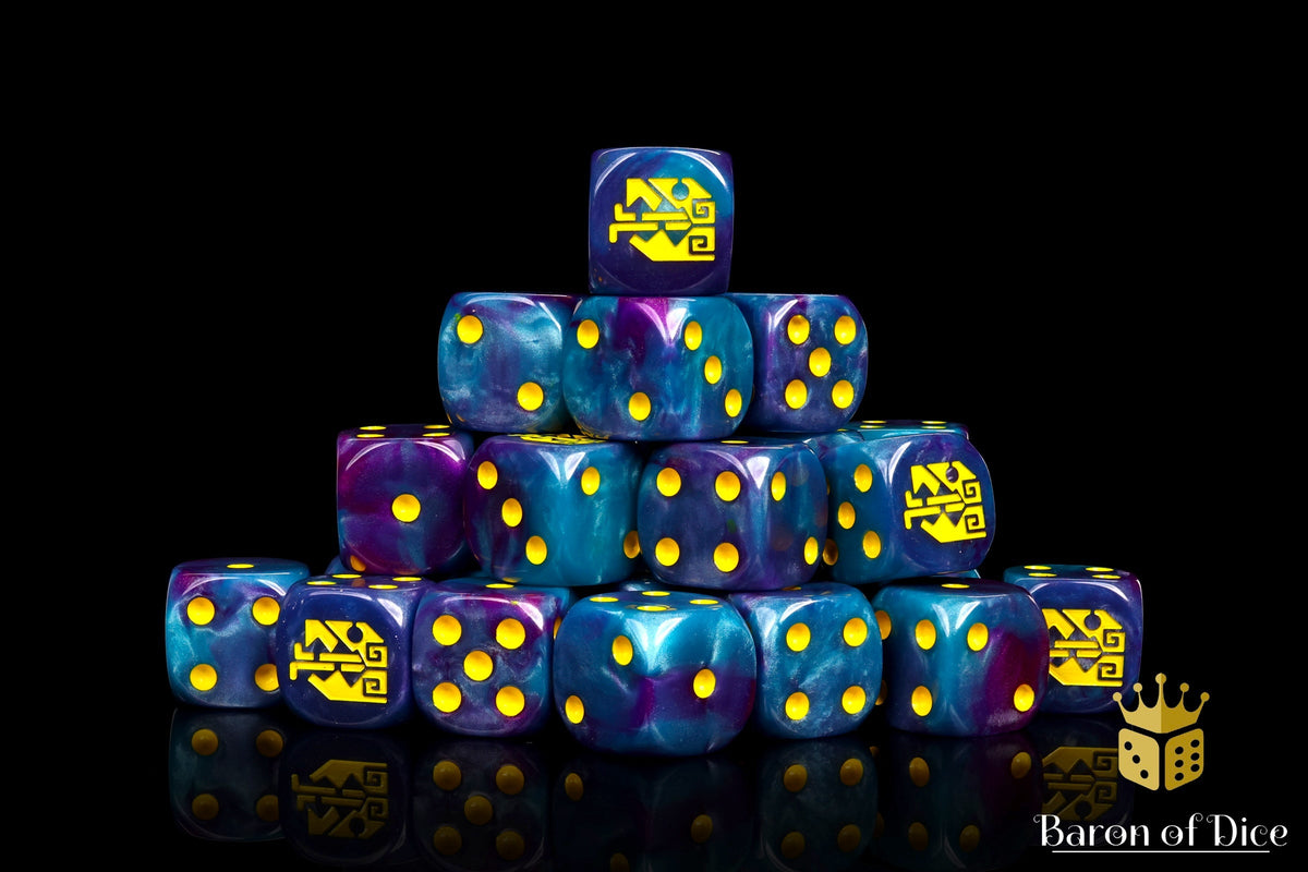 Aztec Lizard Dice - Turquoise