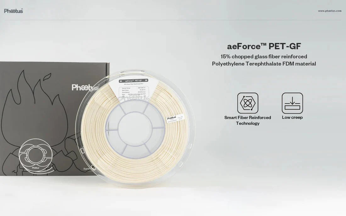 Phaetus aeForce PET-GF 15% Glass Filled PET 3D Printer Filament 1KG 1.75mm