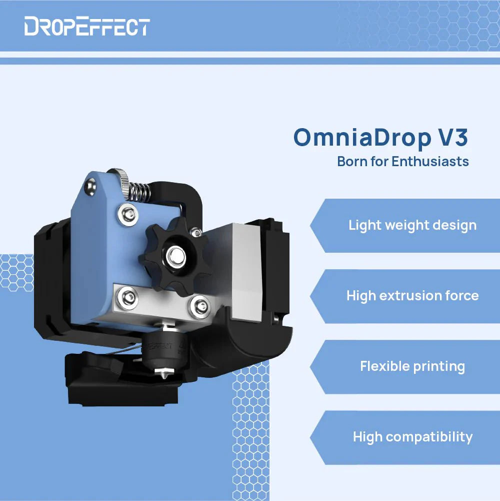 Phaetus OmniaDrop Extruder for Flexible Filaments Standard (assembled) and Simplified (hardware kit) Editions