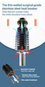 Phaetus Rapido (Rapido 2) Hot End (Hotend) - UHF / HF Standard and Plus (104NT and PT1000)