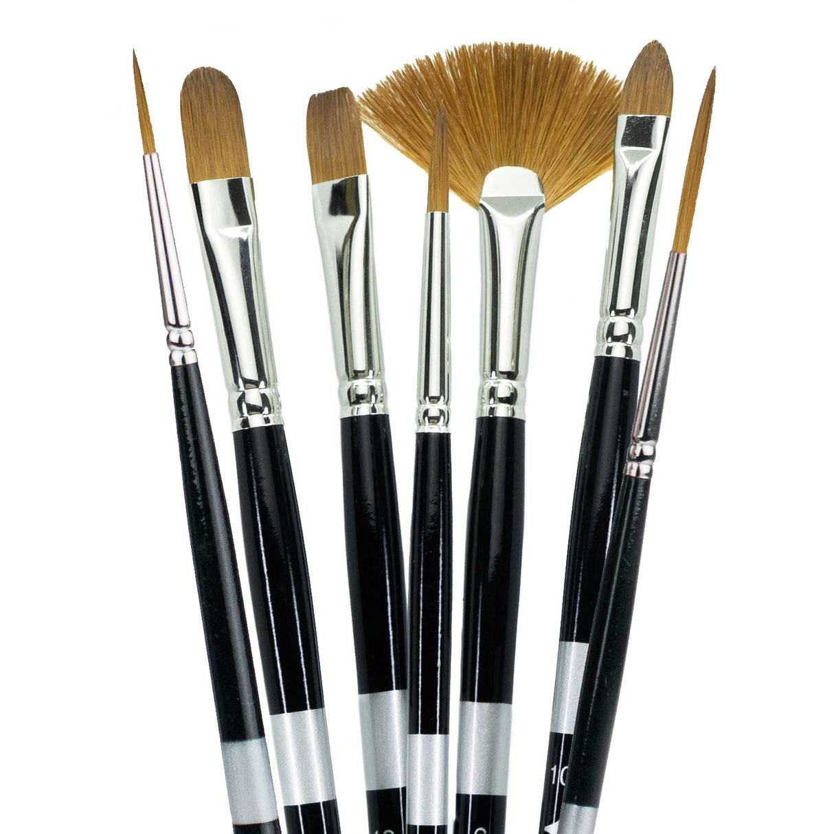 Trekell Sienna Synthetic Red Sable Long Handle Artist Brushes for Oil, Watercolor and Acrylic Painting