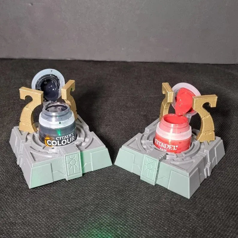 Citadel Paint/Wash Pot Holder - NecroForge themed with lid holders