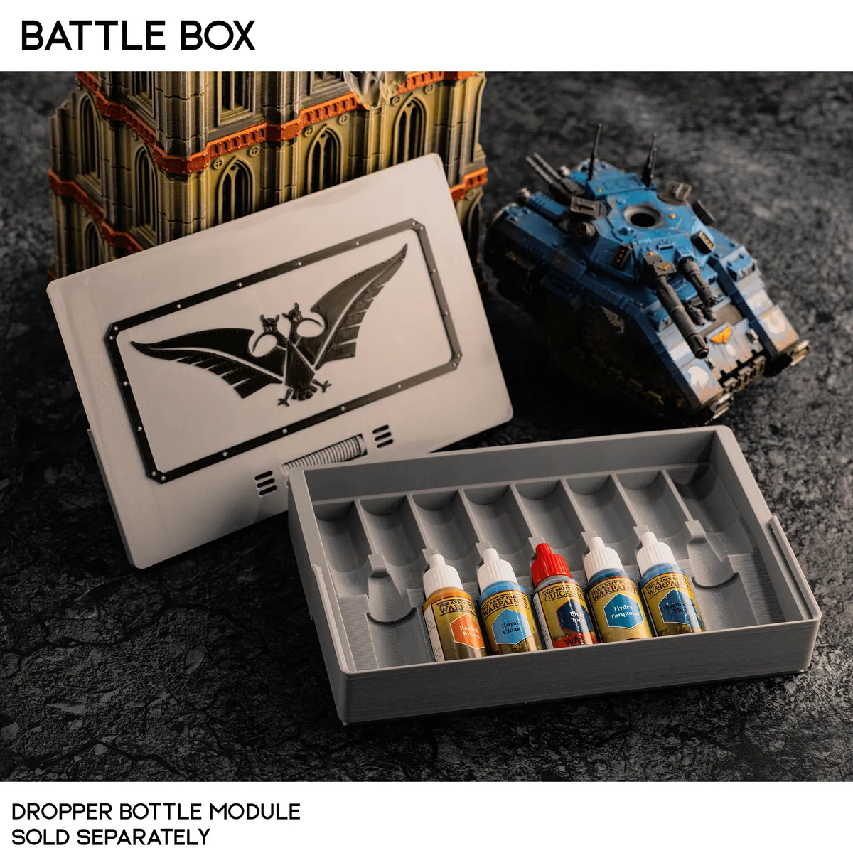 Dropper Battle Battle Box - 40k Compatible Component Organizer – Wargame Portal