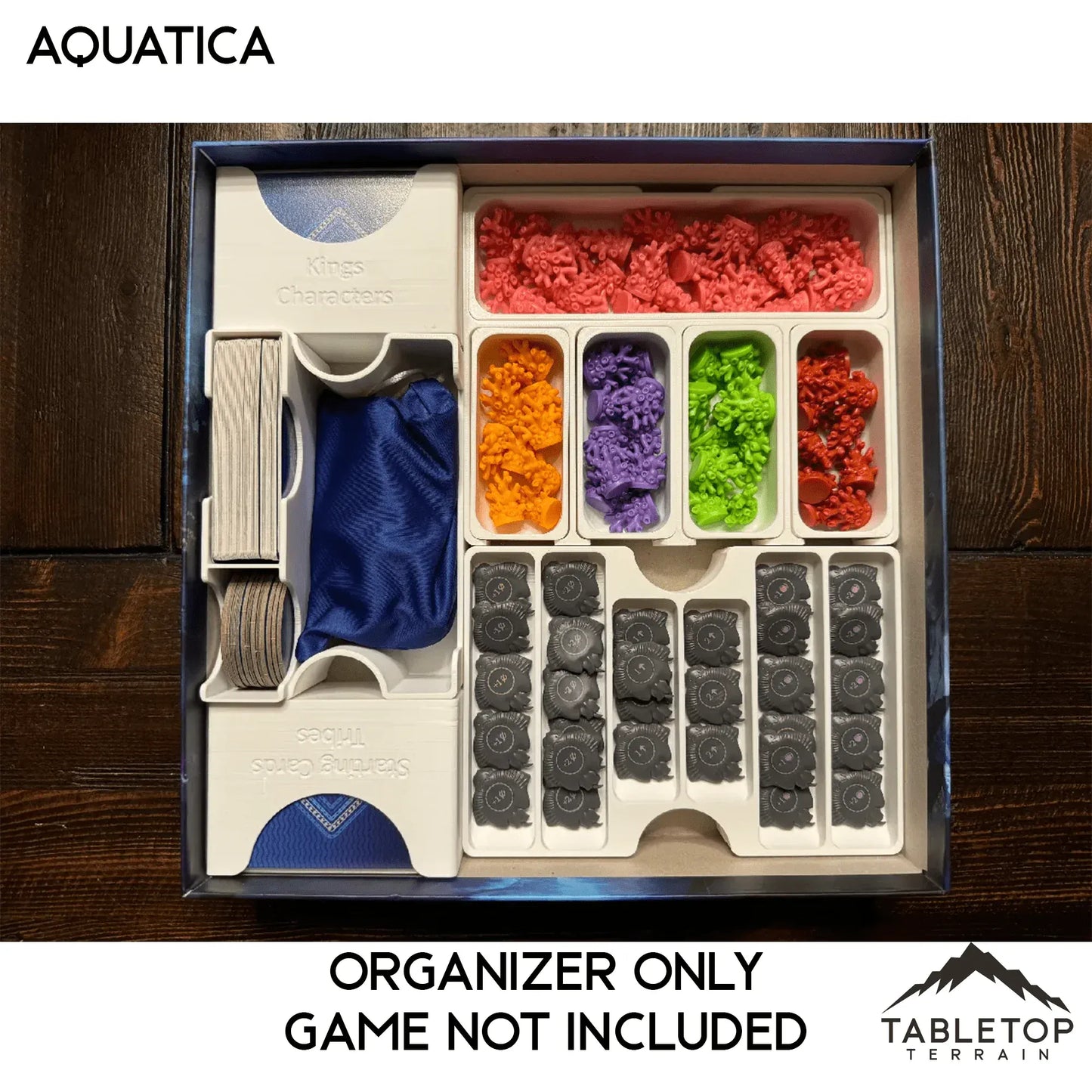 Aquatica + Expansions (Coral Reefs) Board Game Insert / Organizer
