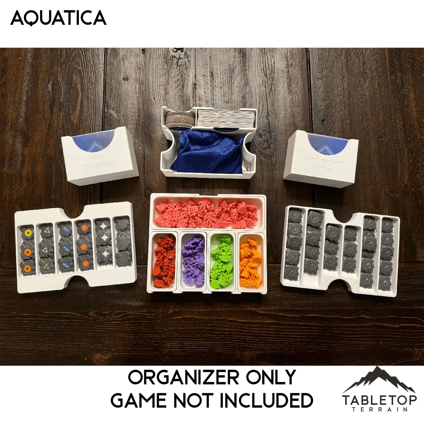 Aquatica + Expansions (Coral Reefs) Board Game Insert / Organizer