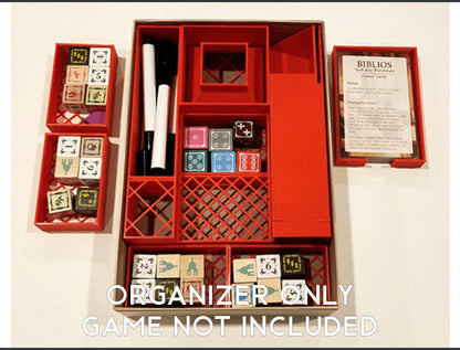 Biblios: Quill and Parchment + Dice Tower Board Game Insert / Organizer