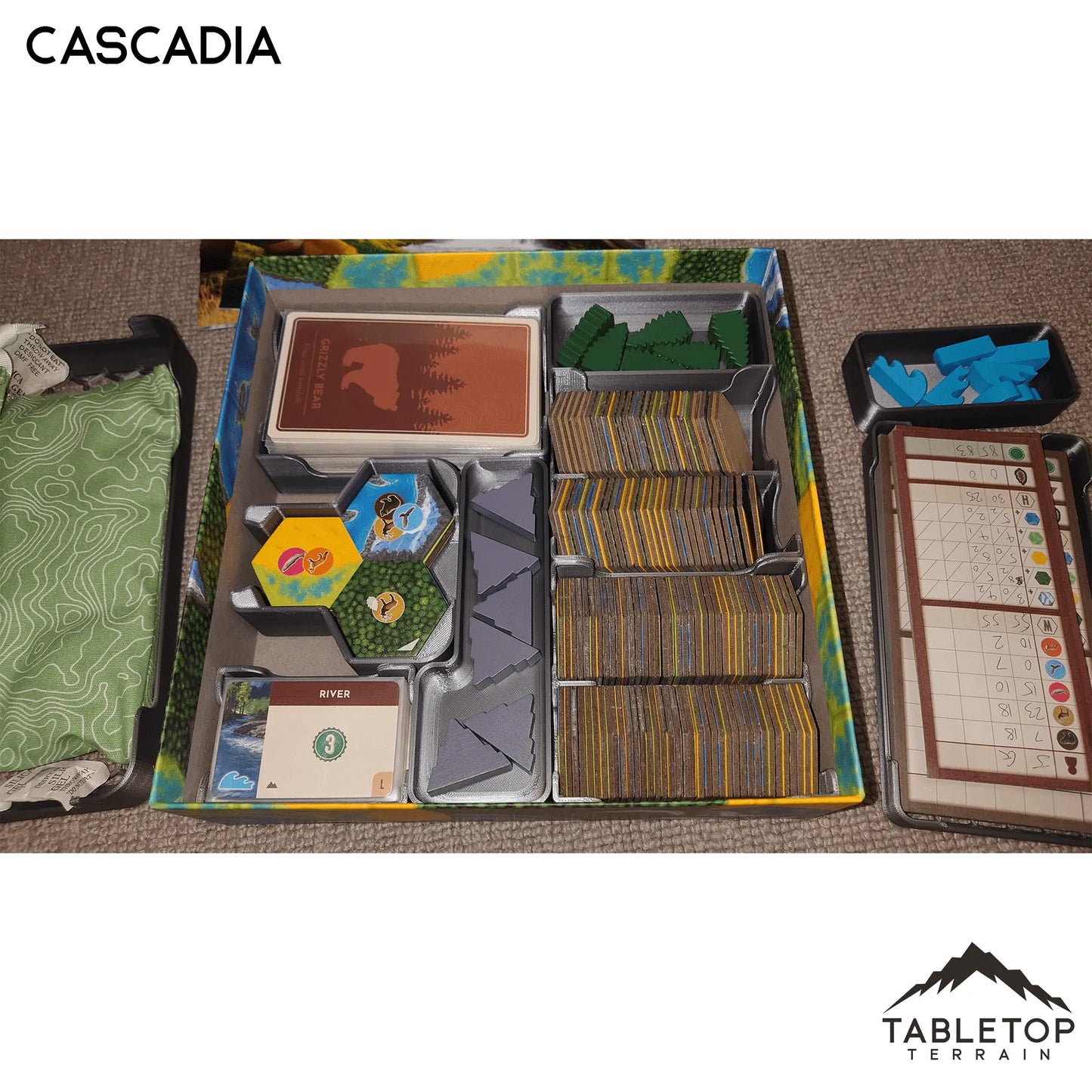 Cascadia and Landmarks Board Game Insert / Organizer